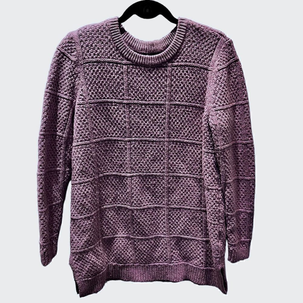 Lands' End Women's Long Crew Neck Sweater Lavender Size Medium